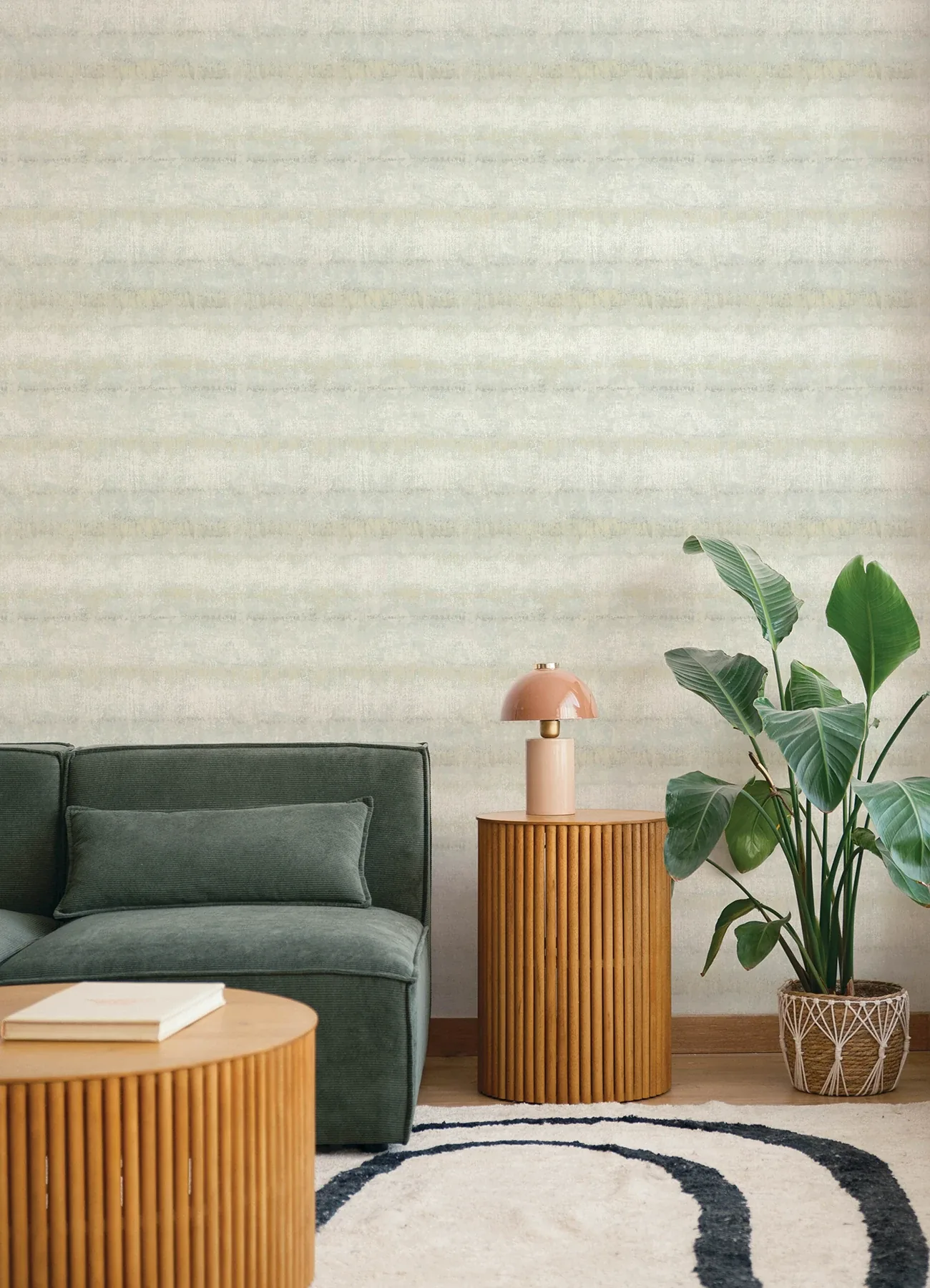 A-Street Prints Morningtide Seafoam Textured Stripe Wallpaper - SKU 4177-27732