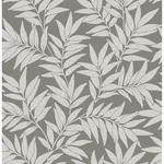 A-Street Prints Morris Dark Grey Leaf Wallpaper - SKU 2970-26123
