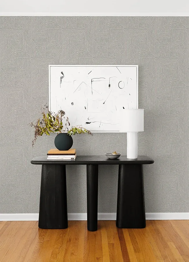 A-Street Prints Mortenson Dove Geometric Wallpaper - SKU 4034-72143