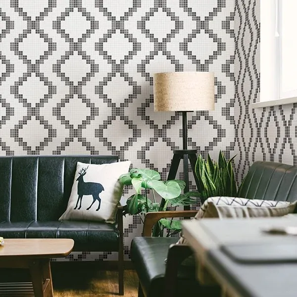A-Street Prints Mosaic Black Grid Wallpaper - SKU 2716-23864