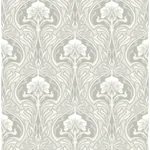 A-Street Prints Mucha Off White Botanical Ogee Wallpaper - SKU 2970-26149