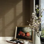 A-Street Prints Mycroft Chestnut Grasscloth Wallpaper - SKU 4173-82102