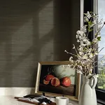 A-Street Prints Mycroft Slate Grasscloth Wallpaper - SKU 4173-82103