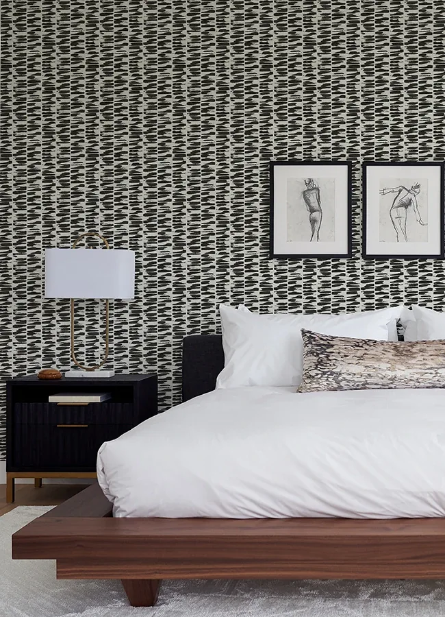 A-Street Prints Myrtle Black Abstract Stripe Wallpaper - SKU 4120-26841