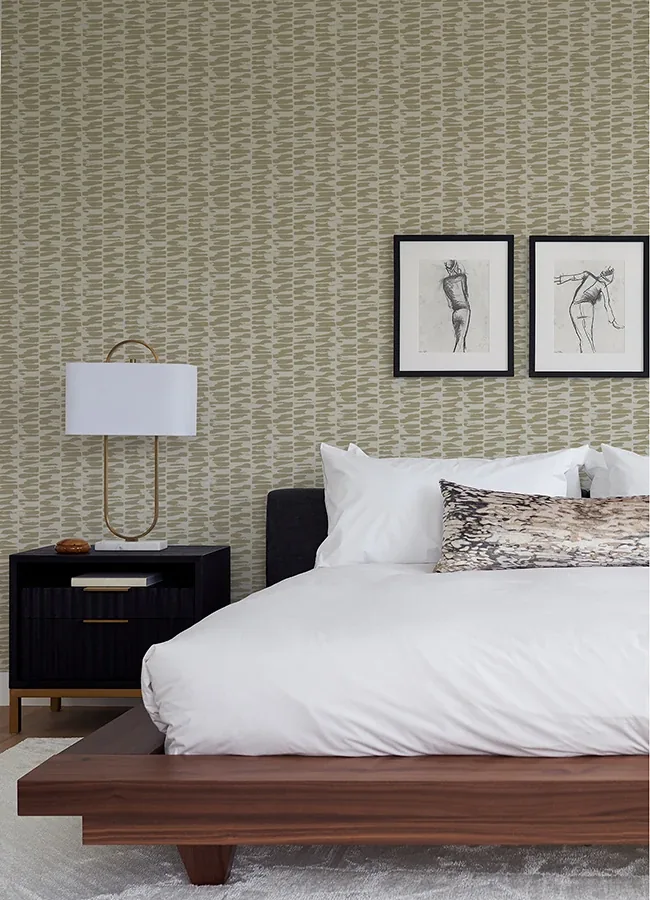 A-Street Prints Myrtle Gold Abstract Stripe Wallpaper - SKU 4120-26842