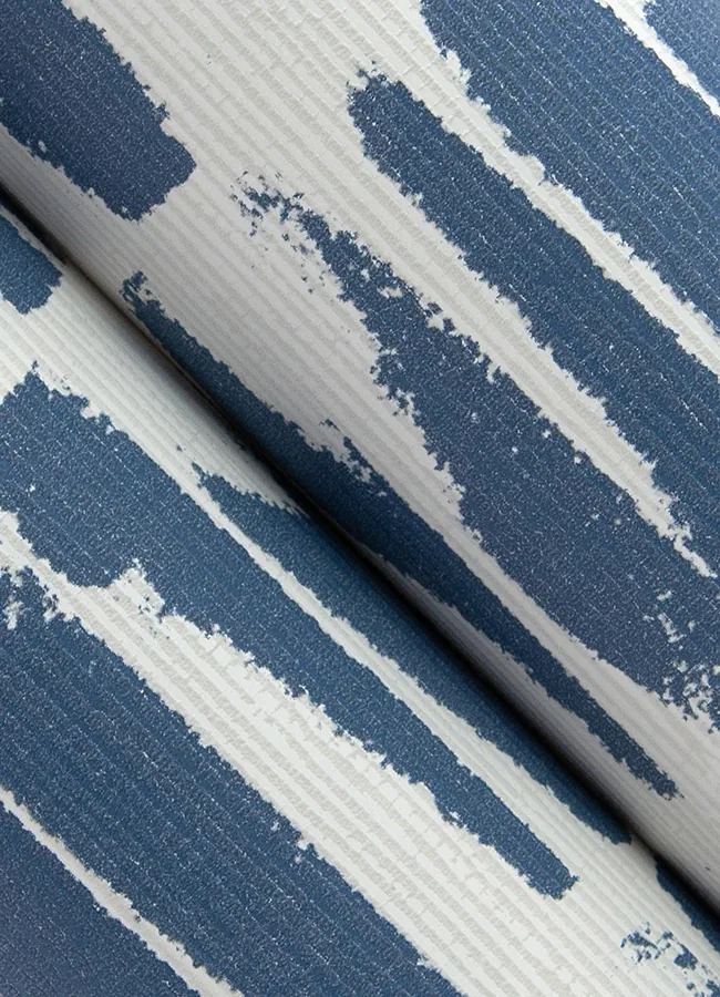 A-Street Prints Myrtle Indigo Abstract Stripe Wallpaper - SKU 4120-26843