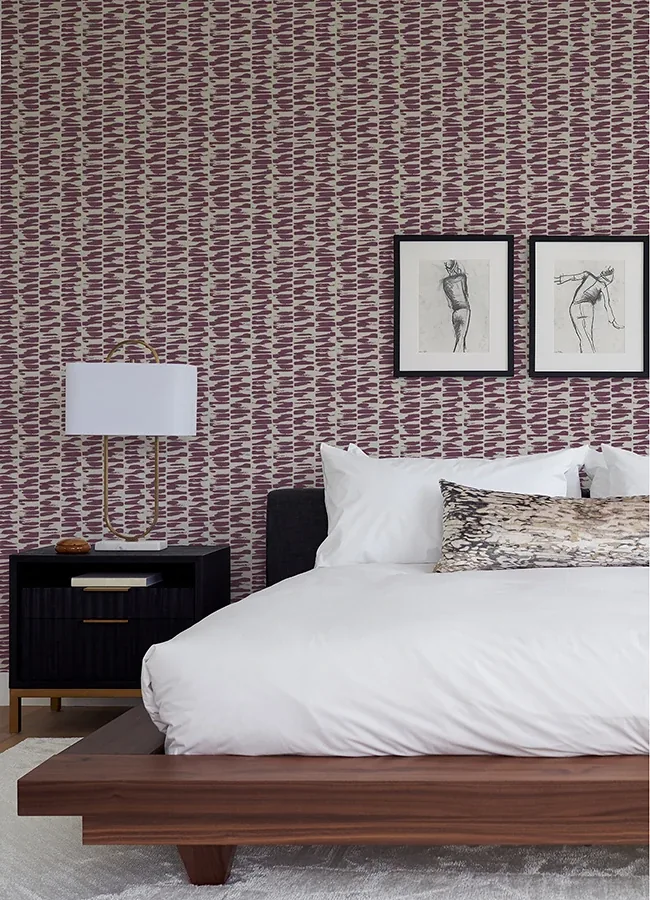 A-Street Prints Myrtle Purple Abstract Stripe Wallpaper - SKU 4120-26846
