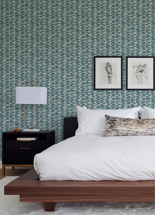 A-Street Prints Myrtle Sea Green Abstract Stripe Wallpaper - SKU 4120-26844