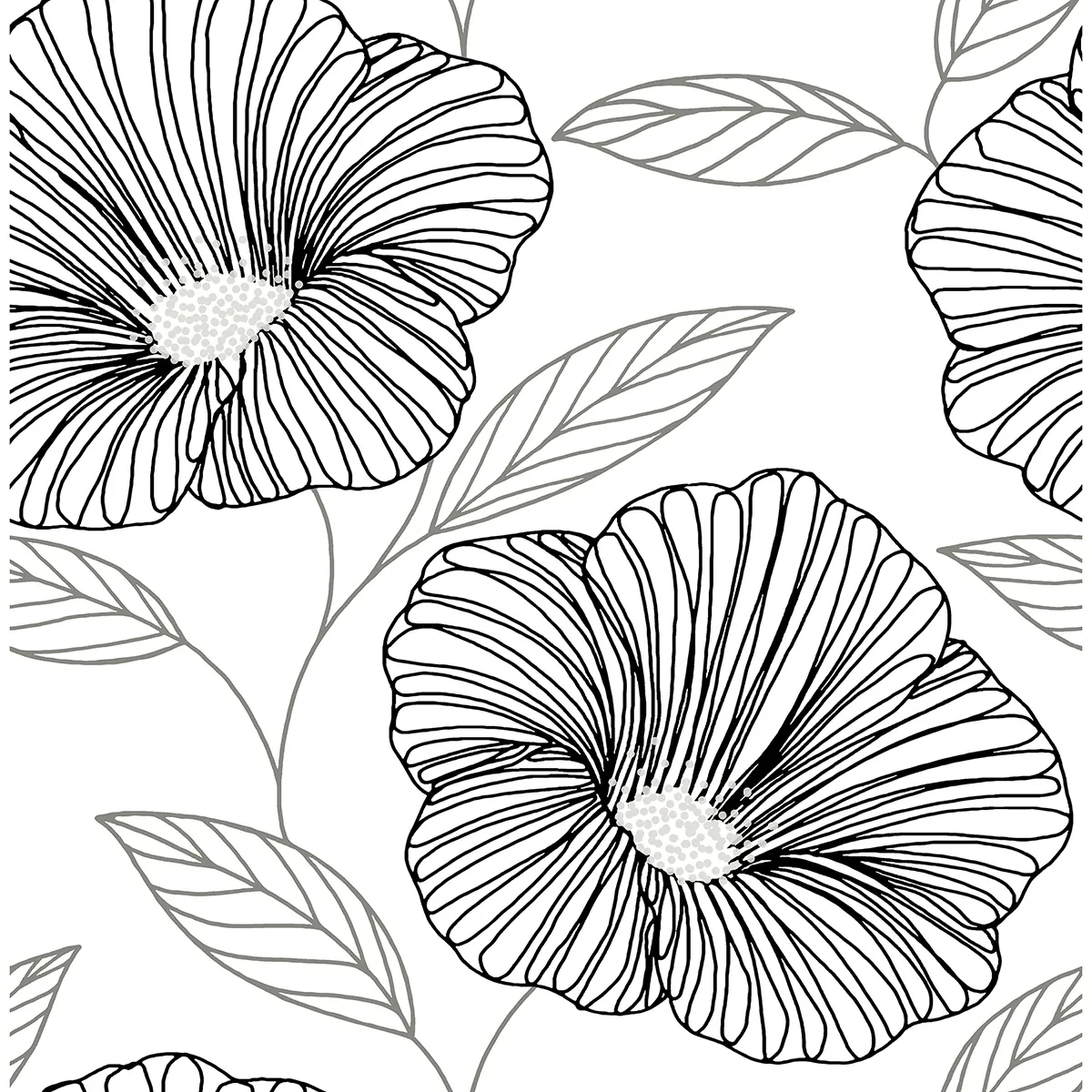 2973-91134 | Mythic Black Floral Wallpaper