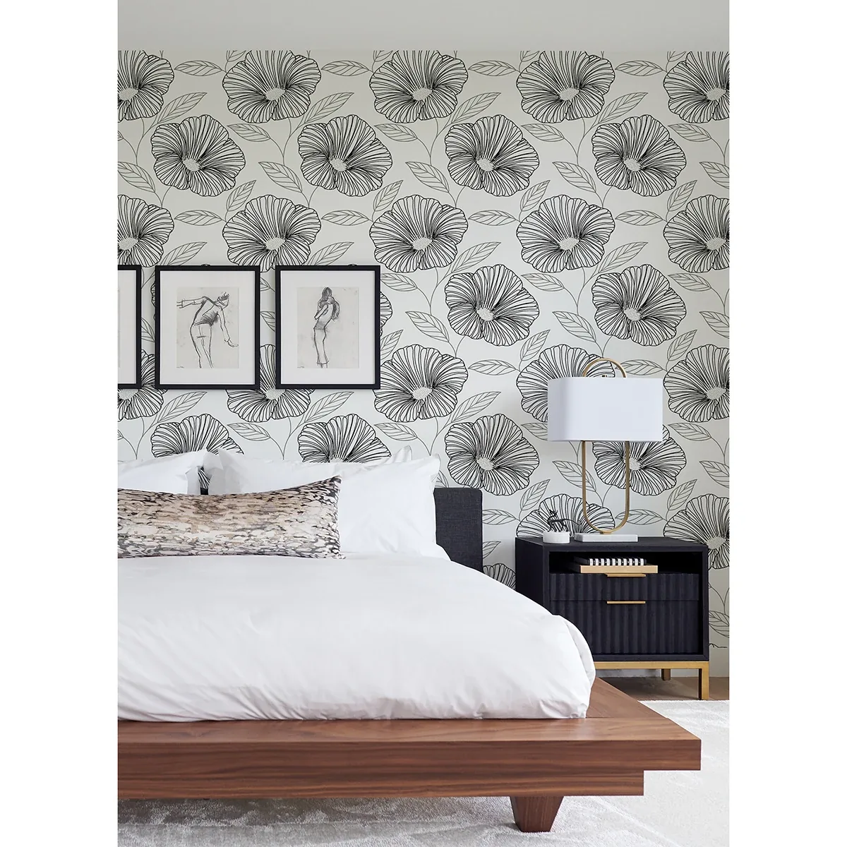 A-Street Prints Mythic Black Floral Wallpaper - SKU 2973-91134