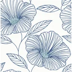 A-Street Prints Mythic Blue Floral Wallpaper - SKU 2973-91135