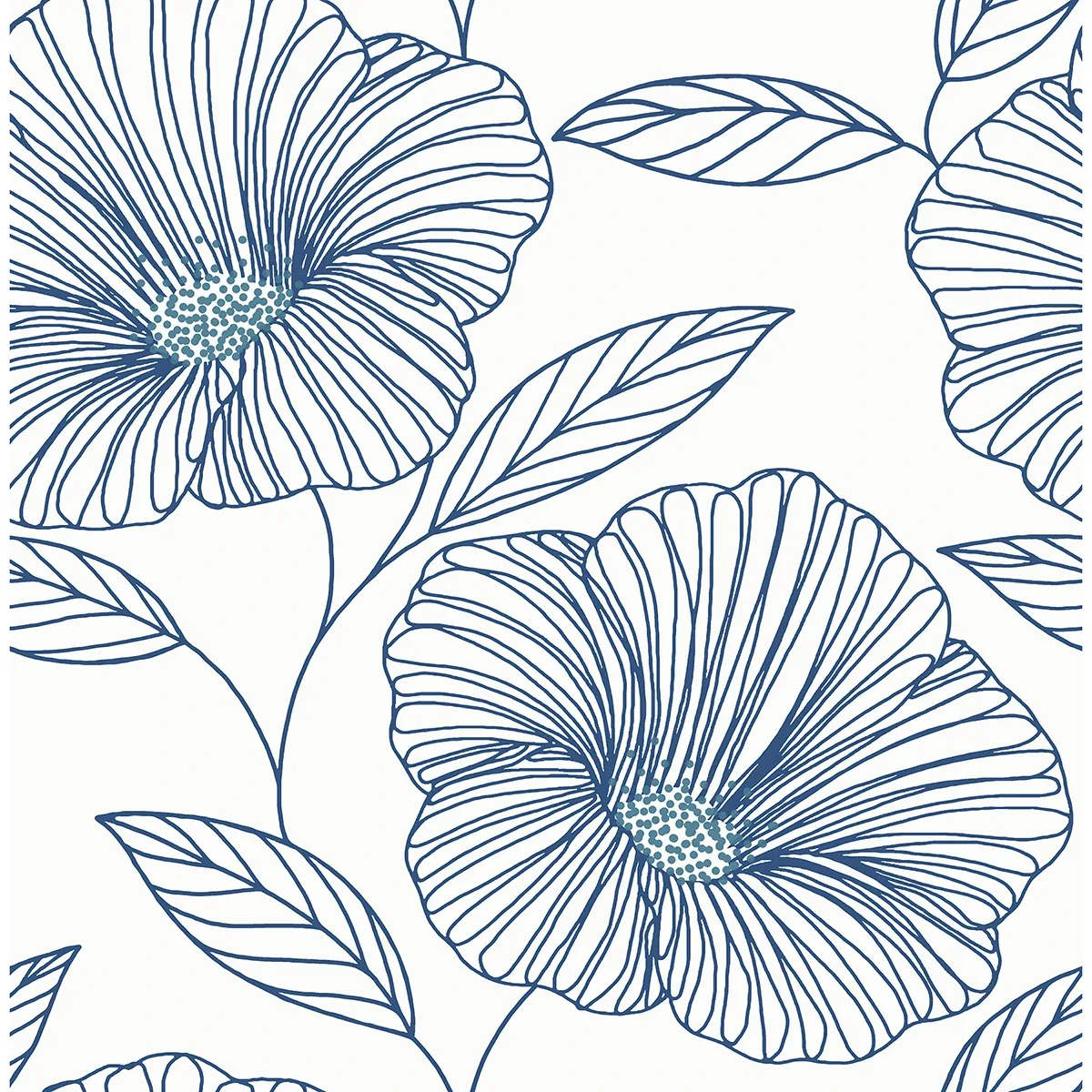 2973-91135 | Mythic Blue Floral Wallpaper