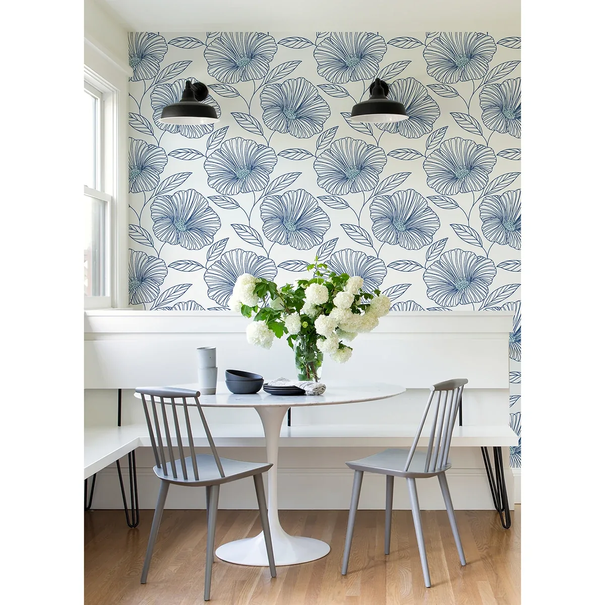A-Street Prints Mythic Blue Floral Wallpaper - SKU 2973-91135