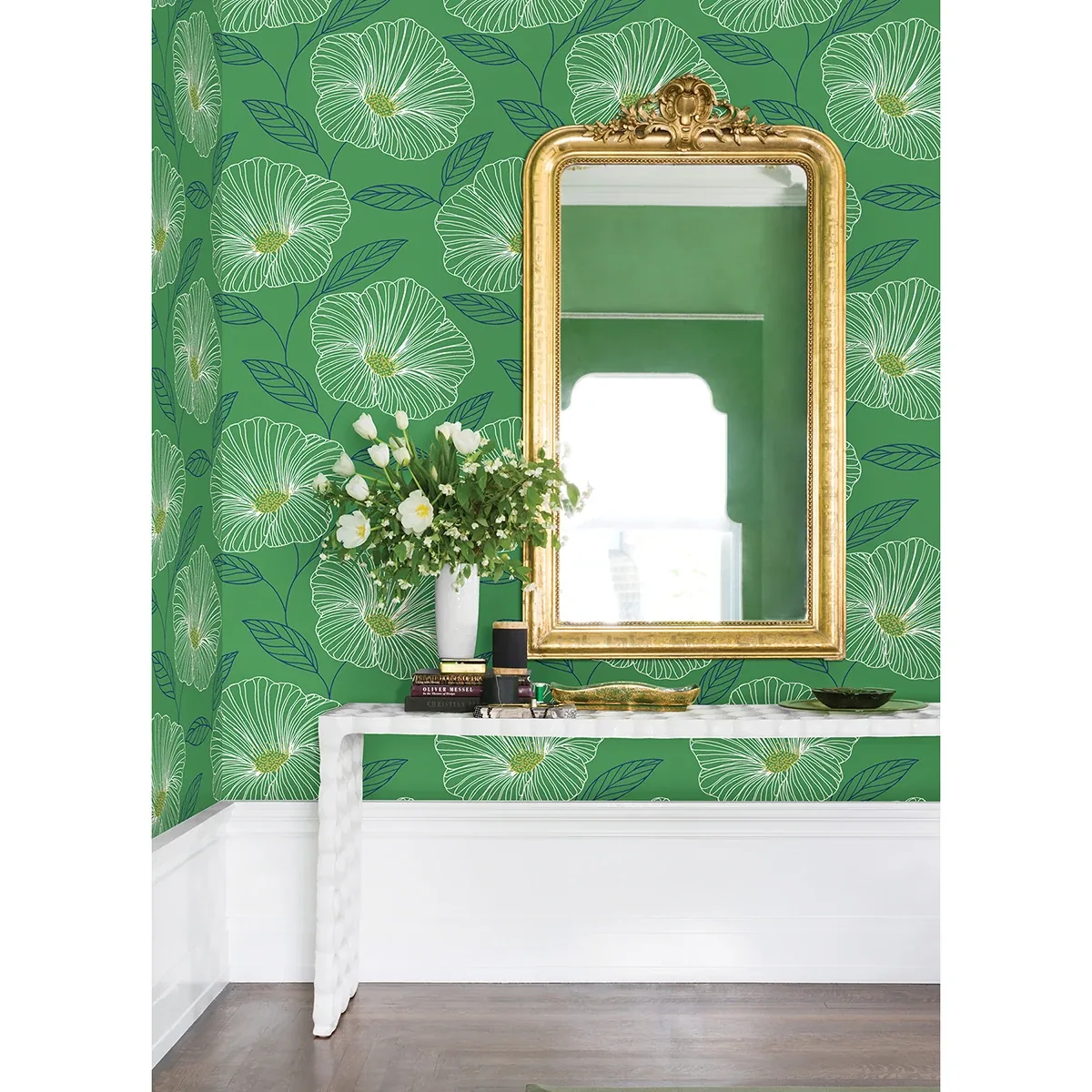 A-Street Prints Mythic Green Floral Wallpaper - SKU 2973-91133
