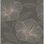 A-Street Prints Mythic Grey Floral Wallpaper - SKU 2764-24319
