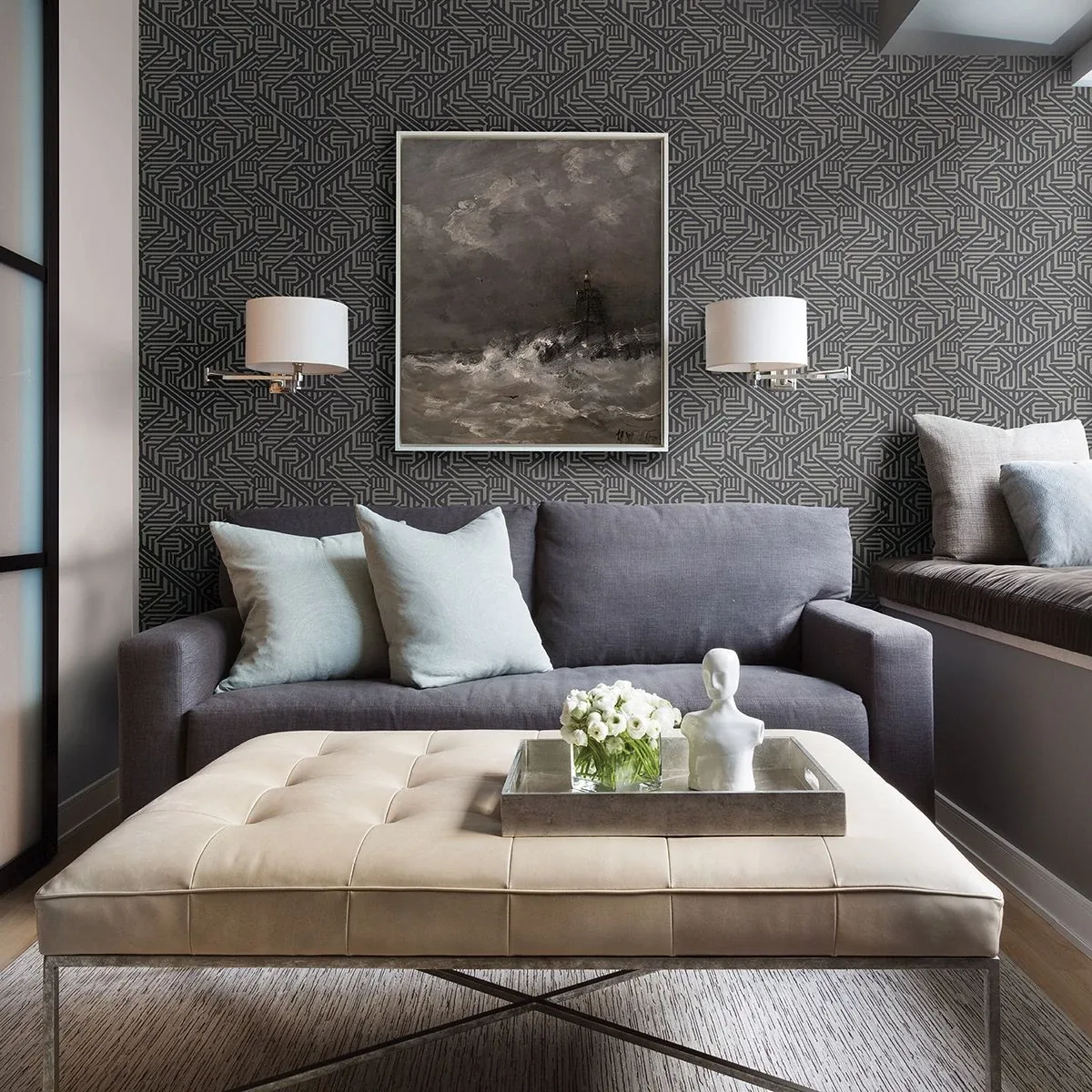 A-Street Prints Nambiti Charcoal Geometric Wallpaper - SKU 2949-60610