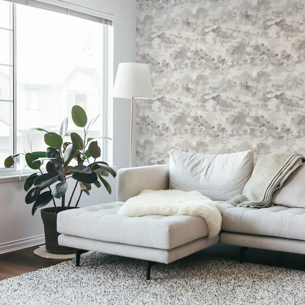 A-Street Prints Nara Grey Grey Toile Wallpaper - SKU 2975-87548