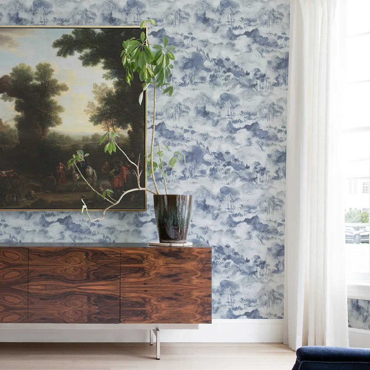 A-Street Prints Nara indigo Nara indigo Toile Wallpaper - SKU 2975-87545