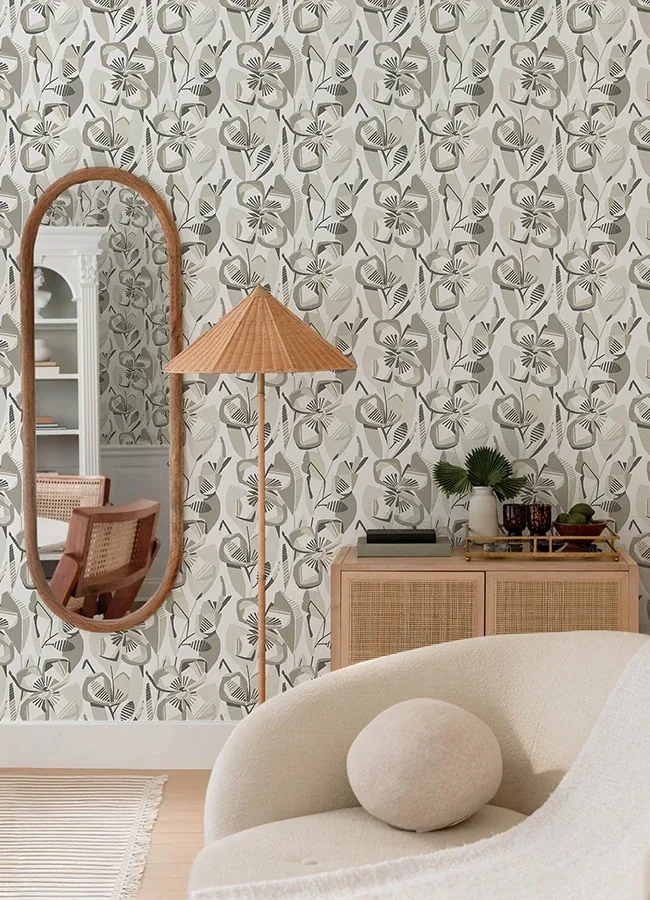 A-Street Prints Nathalie Beige Abstract Blooms Wallpaper - SKU 4135-27280