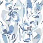 A-Street Prints Nathalie Blue Abstract Blooms Wallpaper - SKU 4135-27281