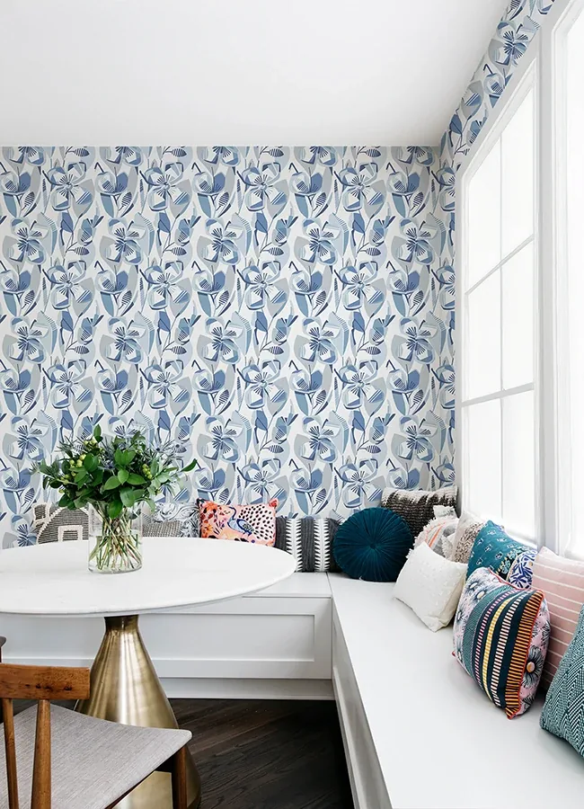 A-Street Prints Nathalie Blue Abstract Blooms Wallpaper - SKU 4135-27281