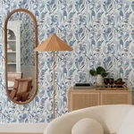 A-Street Prints Nathalie Blue Abstract Blooms Wallpaper - SKU 4135-27281