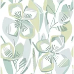 A-Street Prints Nathalie Light Green Abstract Blooms Wallpaper - SKU 4135-27282