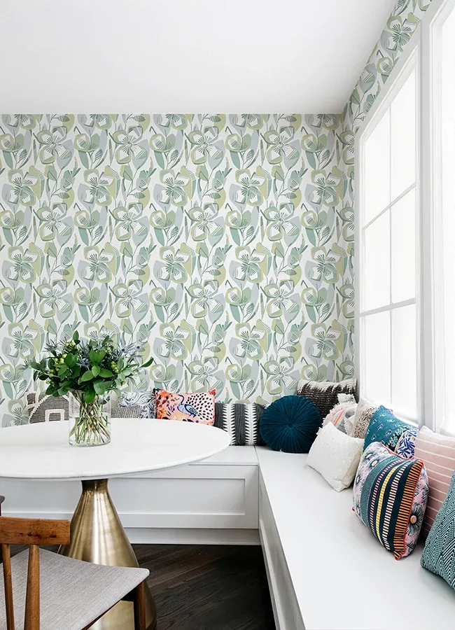 A-Street Prints Nathalie Light Green Abstract Blooms Wallpaper - SKU 4135-27282