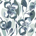 A-Street Prints Nathalie Navy Abstract Blooms Wallpaper - SKU 4135-27283