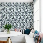 A-Street Prints Nathalie Navy Abstract Blooms Wallpaper - SKU 4135-27283