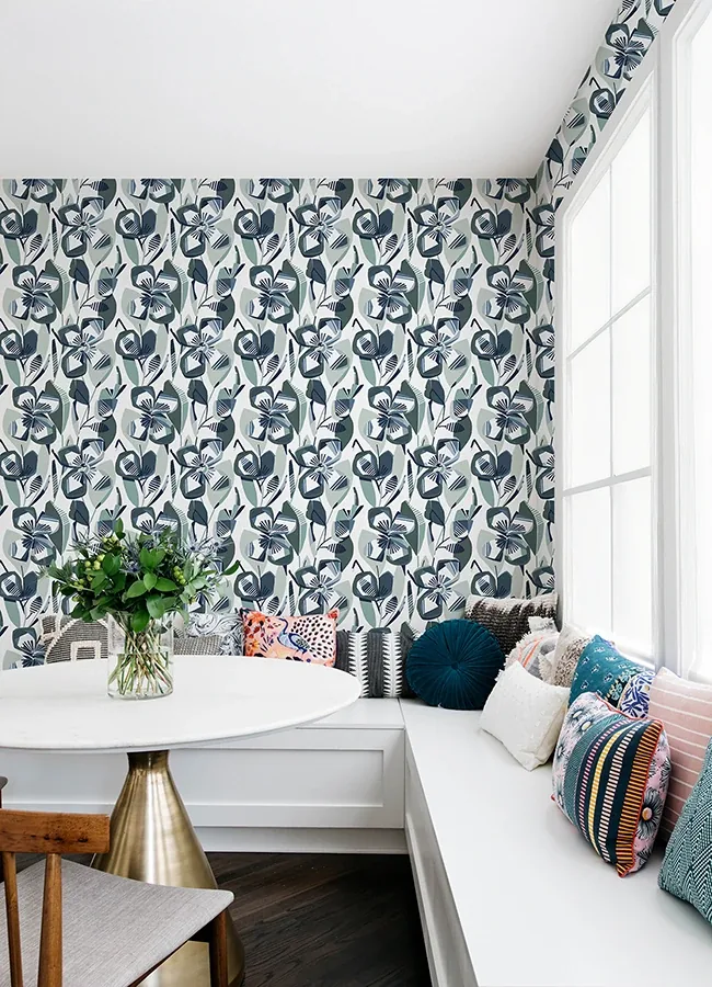 A-Street Prints Nathalie Navy Abstract Blooms Wallpaper - SKU 4135-27283