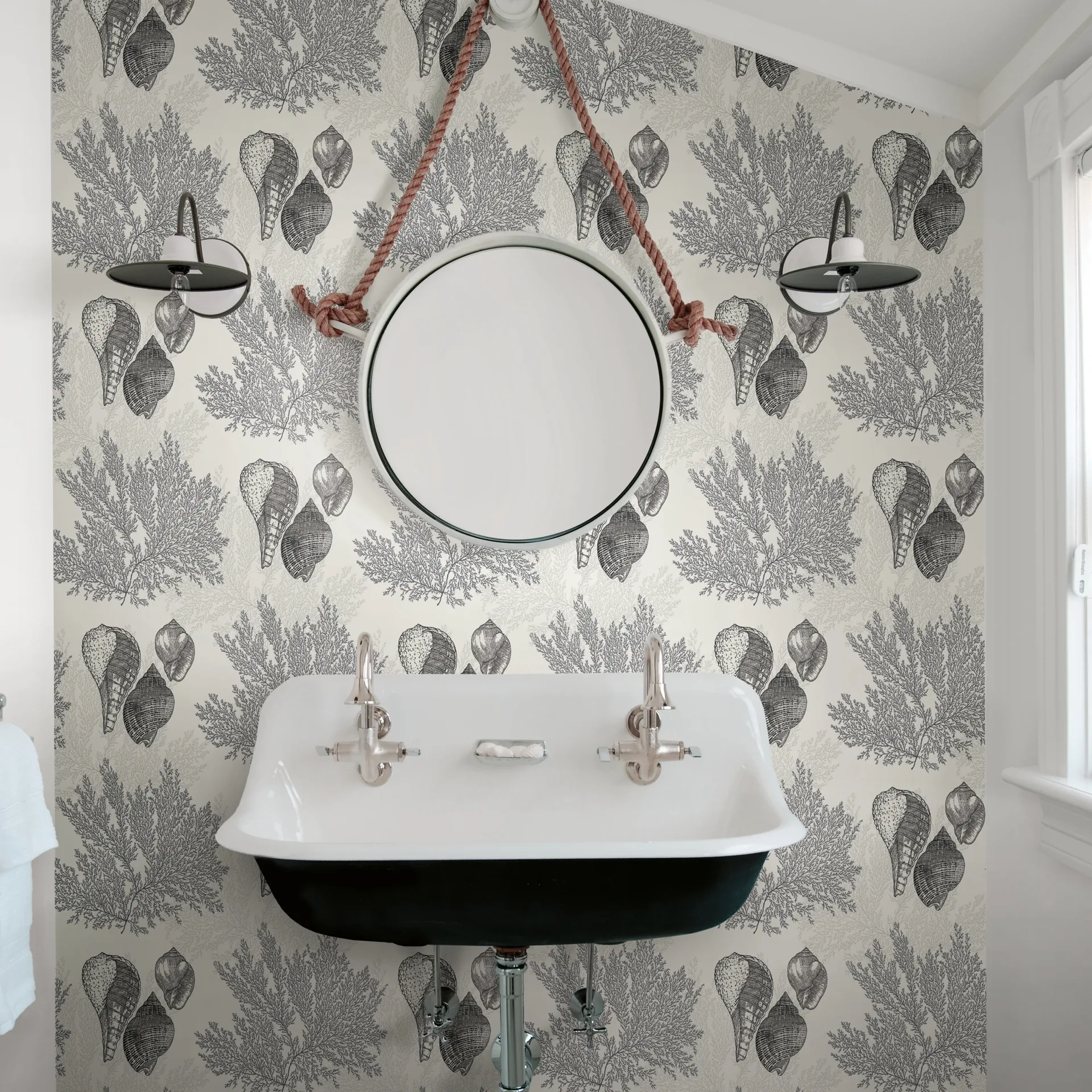 A-Street Prints Nauset Black Seashell Shores Wallpaper - SKU 2927-81200
