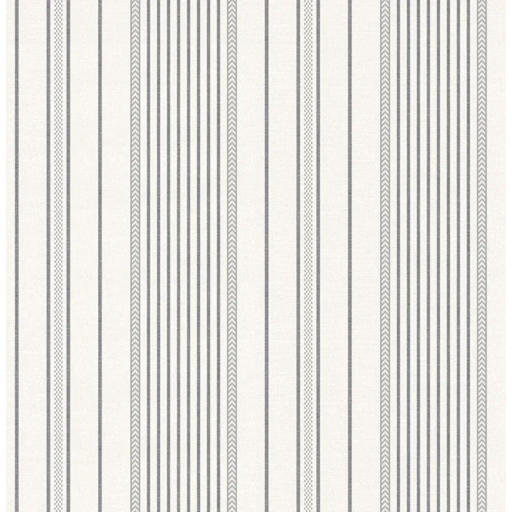 4172-27486 | Navarres Stripe Charcoal Faux Linen Wallpaper
