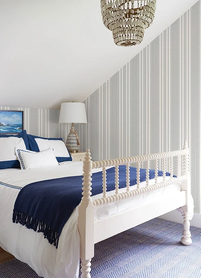 A-Street Prints Navarres Stripe Charcoal Faux Linen Wallpaper - SKU 4172-27486