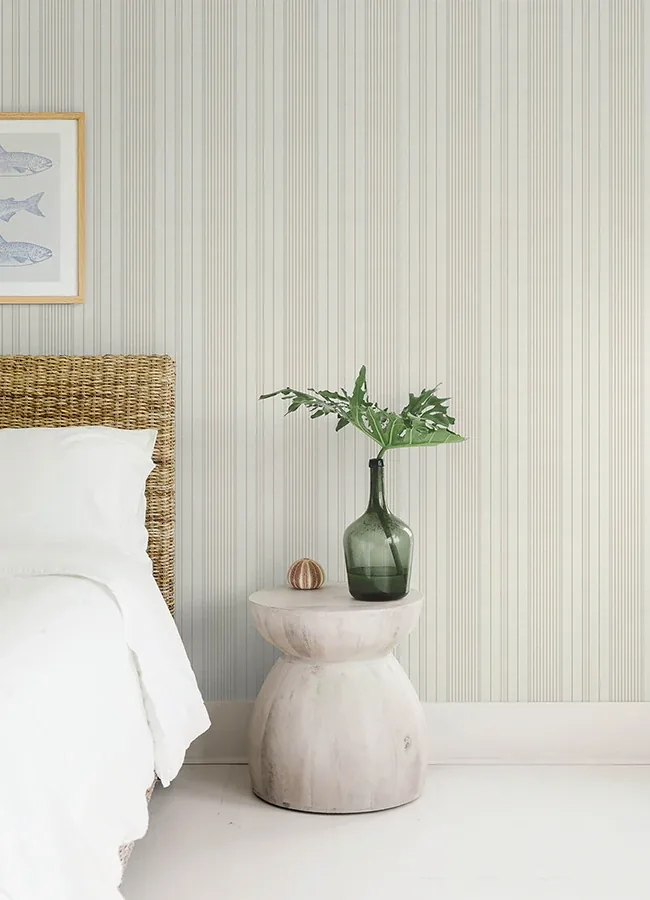 A-Street Prints Navarres Stripe Neutral Faux Linen Wallpaper - SKU 4172-27487