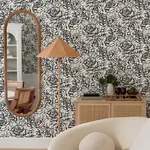 A-Street Prints Nelda Black Rose Wallpaper - SKU 4135-72707