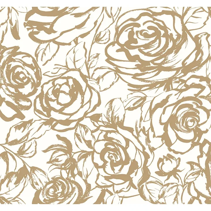 4135-72708 | Nelda Gold Rose Wallpaper