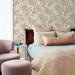 A-Street Prints Nelda Gold Rose Wallpaper - SKU 4135-72708