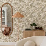 A-Street Prints Nelda Gold Rose Wallpaper - SKU 4135-72708
