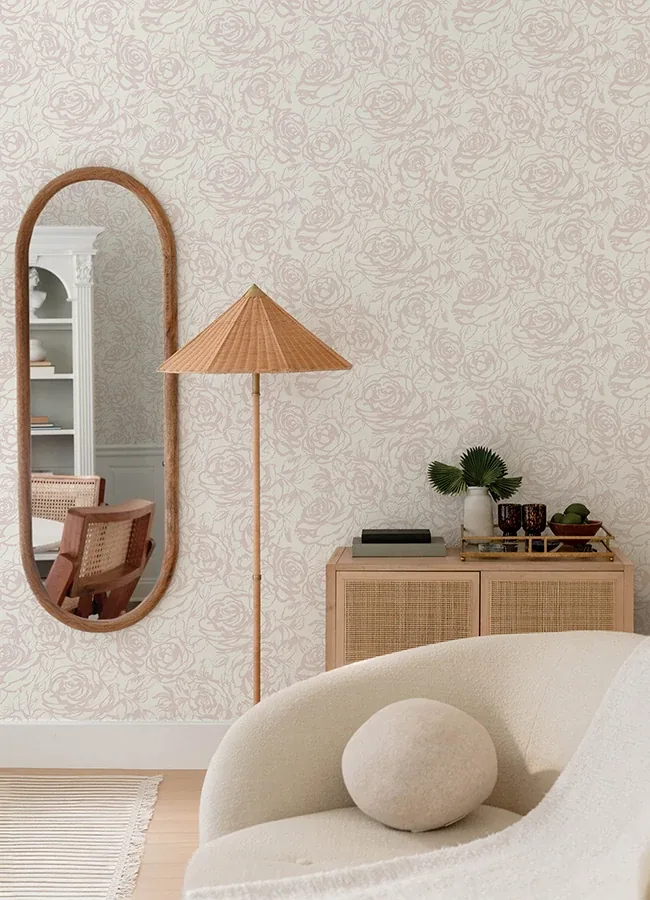 A-Street Prints Nelda Light Pink Rose Wallpaper - SKU 4135-72710