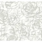 A-Street Prints Nelda Silver Rose Wallpaper - SKU 4135-72709