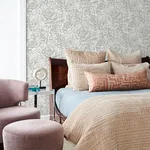 A-Street Prints Nelda Silver Rose Wallpaper - SKU 4135-72709