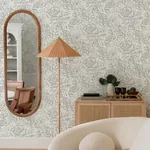 A-Street Prints Nelda Silver Rose Wallpaper - SKU 4135-72709