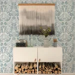 A-Street Prints Nestle Blue Bird Block Print Wallpaper - SKU 4122-27000