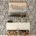 A-Street Prints Nestle Charcoal Bird Block Print Wallpaper - SKU 4122-27004