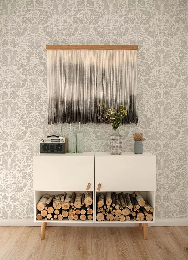 A-Street Prints Nestle Dove Bird Block Print Wallpaper - SKU 4122-27003