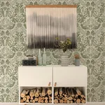 A-Street Prints Nestle Green Bird Block Print Wallpaper - SKU 4122-27005