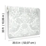 A-Street Prints Nestle Light Grey Bird Block Print Wallpaper - SKU 4122-27001