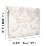 A-Street Prints Nestle Pink Bird Block Print Wallpaper - SKU 4122-27002