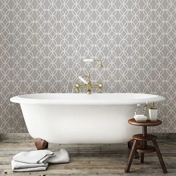 A-Street Prints Network Grey Links Wallpaper - SKU 2697-78042